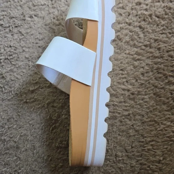 Reef White Sandals Cork Footbed Slide - Picture 3 of 7